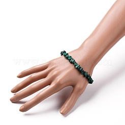 Braccialetti elasticizzati con perline di malachite naturale&nbsp;BJEW-JB05765-04