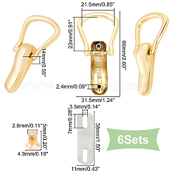 6 ensemble de fermoirs en alliage&nbsp;PURS-WR0001-06