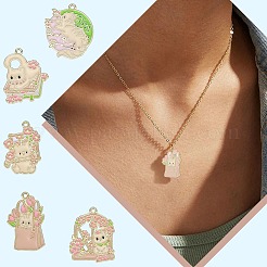 25pcs 5 pendentifs en émail en alliage de zinc de style&nbsp;ENAM-SZ0004-33