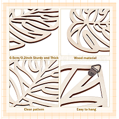 14 decorazione da parete in legno&nbsp;AJEW-WA0003-93