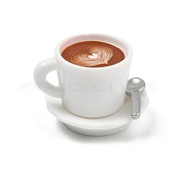 Kaffeetasse und Teller Löffel Miniaturornamente aus Kunstharz&nbsp;DOLL-F001-02B