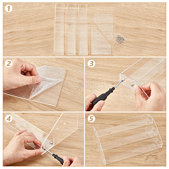 Présentoir à 3 niveau pour bouteilles de vernis à ongles en acrylique&nbsp;ODIS-WH0043-189C