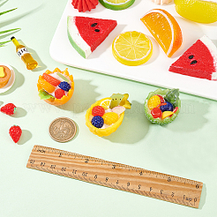 3 mini-fruit en PVC de 3 styles avec yaourt&nbsp;DJEW-OC0001-16