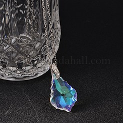 Teardrop ab farbbeschichtete Galvanik Glas Anhänger Halsketten & Ohrhänger Schmuck Sets&nbsp;SJEW-JS00880