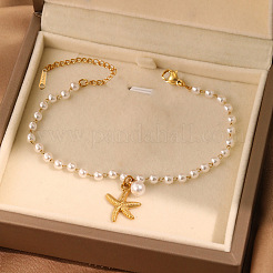 Armbänder mit Perlenanhängern aus böhmischem Edelstahl 304 und Kunststoff&nbsp;WG54747-02