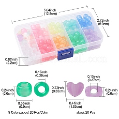 200 Stück 10 Farben transparente und leuchtende Kunststoffperlen&nbsp;KY-YW0001-50