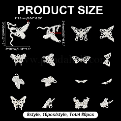 80 Stück 8 Stile DIY Schmetterling Schmuckherstellung Finding Kits&nbsp;FIND-WR0012-21