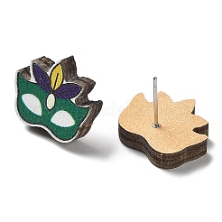 Pendientes de madera estampados para mujer.&nbsp;EJEW-B028-03