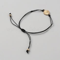 2-teiliges Set mit Sonnenblumen-Gliederarmbändern aus Legierung&nbsp;BJEW-WH0012-28G-01