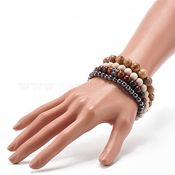 Ensemble de bracelets extensibles reiki anti-stress pour hommes femmes&nbsp;BJEW-JB06895