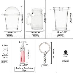 DIY 16 Stück Schlüsselanhänger-Kits mit Milchtee-Motiven&nbsp;DIY-OC0005-62
