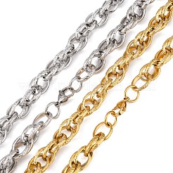 Collane alla moda in acciaio inossidabile 304 con catena a corda per uomo&nbsp;STAS-A028-N044-L