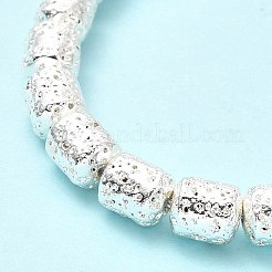 Fili di perle di roccia lavica naturale elettrodeposta&nbsp;G-G984-15S