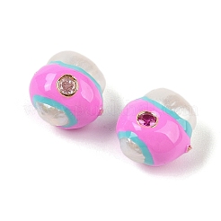 Perla keshi natural con cuentas de esmalte de circonita cúbica&nbsp;PEAR-G014-06C