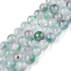 Teñidos naturales blancas abalorios de jade hebras&nbsp;G-T138-6mm-210-25