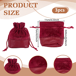 3 sac de rangement en velours et cuir PU&nbsp;TP-NB0001-89A