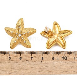 Seestern 304 Edelstahl Strass Ohrstecker&nbsp;EJEW-P332-04G