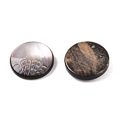 Cabochons sculptés en coquille de lèvre noire naturelle&nbsp;SSHEL-T017-04D