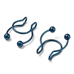 Anneaux de nez à clip en acier inoxydable 304&nbsp;AJEW-P109-01BL