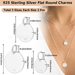 6 Stück 3 Sterlingsilber-Anhänger der Größe 925&nbsp;STER-BBC0005-38S