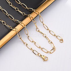Collares de cadena de eslabones ovalados de acero inoxidable 304&nbsp;X-NJEW-Q013-09G