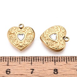 Herzanhänger aus 304 Edelstahl mit Kristall-Strassen&nbsp;STAS-T071-17G