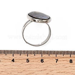 Fingerringe aus Messing und natürlicher Paua-Muschel&nbsp;RJEW-S638-01P