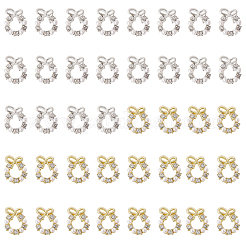 40 Stück 2 Farben Weihnachtskranz Legierung Strass Cabochons&nbsp;MRMJ-CA0001-49