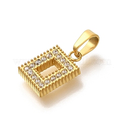 Pendentifs en acier inoxydable 304 avec micro-pavé de zircone cubique et placage ionique (IP)&nbsp;STAS-H228-04G-01