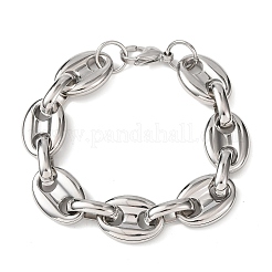Bracelets en acier inoxydable 304 à maillons en forme de grains de café pour femmes et hommes&nbsp;LS-BJEW-F529-10B-P