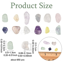 5 hebra de 5 estilos de fluorita natural y cristal de cuarzo y cuarzo rosa y cuentas de chips de amatista&nbsp;G-YW0002-74