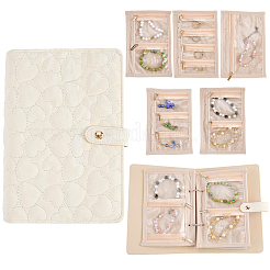 Álbumes de carpetas de joyas de cuero sintético con textura de corazón&nbsp;AJEW-WH20098-149B