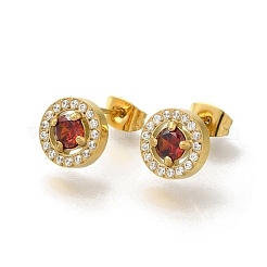 Boucles d'oreilles à tige en acier inoxydable 304 avec placage ionique (IP)&nbsp;EJEW-H018-01G-03