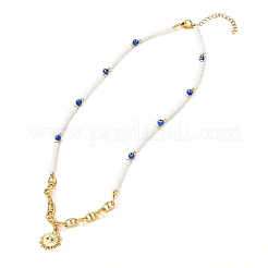 Set di collane con perline di semi di vetro perline malocchio&nbsp;NJEW-JN03722-01