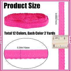 24 Yards 12 Farben Chinlon gewelltes Gummiband&nbsp;EC-GF0001-42