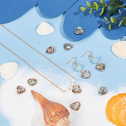 12 Stück Messing Pavé Paua Muschel Herz Charms&nbsp;FIND-BC0013-84B