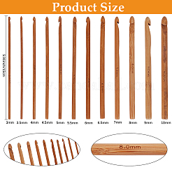 24 Uds agujas de tejer de bambú carbonizado&nbsp;TOOL-CL0001-10