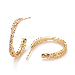 Boucles d'oreilles clous en zircone cubique transparente&nbsp;EJEW-C022-19G