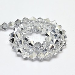 Imitare cristallo austriaco placca bicone vetro sfaccettato fili di perline&nbsp;GLAA-F029-4x4mm-B01