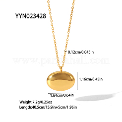 Colliers pendentifs ovales tendance en acier inoxydable 304 pour femmes&nbsp;BL8928-2