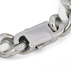 304 Edelstahl Keramik Cuban Link Kettenarmbänder für Männer&nbsp;BJEW-B102-02P-01