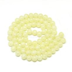 Perles de verre craquelé cuites au four&nbsp;DGLA-Q023-8mm-YS3