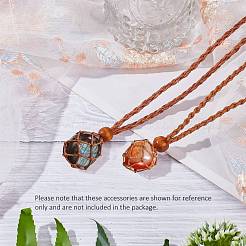 Creazione di collana con sacchetto in macramè con cordino cerato intrecciato regolabile&nbsp;NJEW-I243-A04
