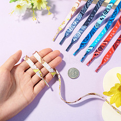 4 par de cordones de poliéster con estampado de flores de 4 colores&nbsp;FIND-TA0010-30