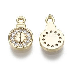 Ciondoli in ottone zirconi chiari micro pavé&nbsp;KK-S348-518-NF