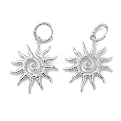 Pendientes de aro de sol de acero inoxidable 304&nbsp;EJEW-M073-01P