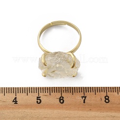 Anillos de dedo de cuarzo limón natural&nbsp;RJEW-B122-01G-05