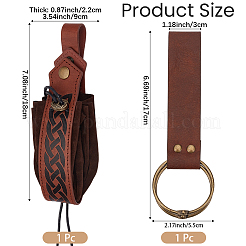 1 monedero de cintura semicircular de piel sintética de estilo vikingo medieval retro y 1 cinturones.&nbsp;AJEW-CL0003-64B