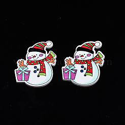 Weihnachtliche 2-Loch spritzlackierte Ahornholzknöpfe&nbsp;WOOD-N005-41