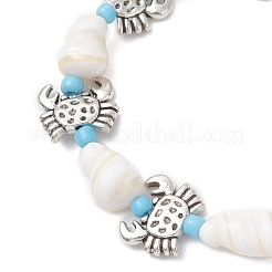 3 bracelet extensible en coquillage naturel et perles en alliage sur le thème de l'océan pour hommes et femmes&nbsp;BJEW-JB12387